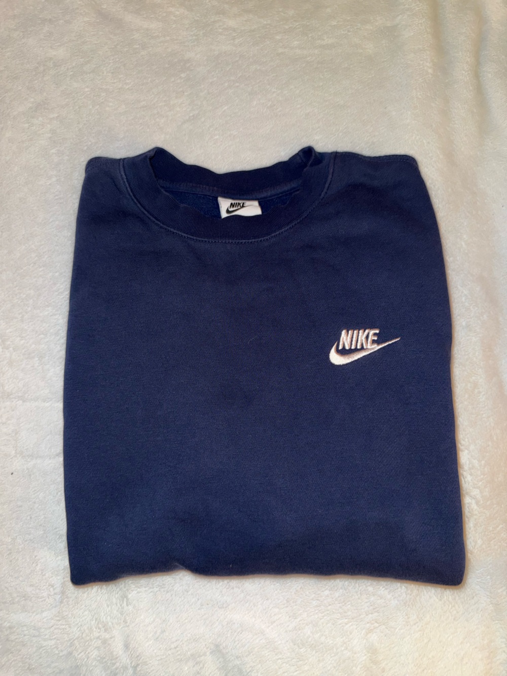 Nike Navy Crewneck Sweatshirt with White Swoosh